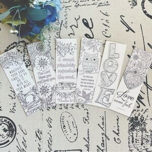 Set of 6 Bible Scripture DIY Coloring Bookmarks for Teens & Adults